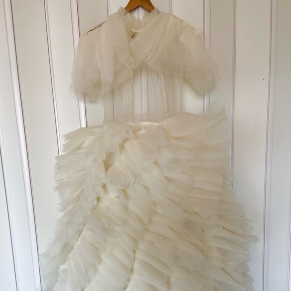 Dresses & Skirts - Custom Made Crème Tulle Floor Length Gown